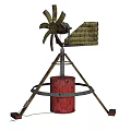 Wind power generation retro generator wind motor 3d model
