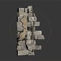 Three Stone Stack Decorative Structures With Abstract Block Design