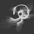 Large Avian Creature with Purple Gold Feathers Clutches Dragon Creature with Glowing Yellow Blue Details