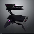 Futuristic Mechanical Robot Structure With Purple Pink Lights And Sci Fi Design 3d model