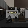 Japanese Style Restaurant Interior With Wooden Decor Warm Lighting And Bar Counter