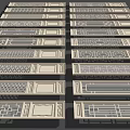 Chinese-style hollowed-out window grilles 3d model