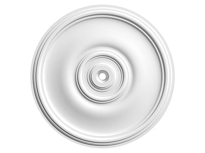 White Circular Ceiling Light Panel With Modern Smooth Surface And Concentric Rings Design 3d model