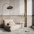 Modern Lazy Sofa light brown Lazy Sofa 3d model