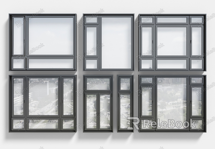 Aluminum alloy windows, casement windows, floor-to-ceiling windows model