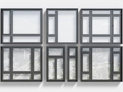 Aluminum alloy windows, casement windows, floor-to-ceiling windows model