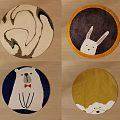 Decorative Round Carpets with Various Cute Animal Patterns for Home Decor 3d model