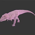 3D Rendered Realistic Striped Dinosaur Model With Prehistoric Creature Features And Reflective Surface