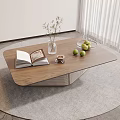 Middle Ancient House Quiet Tea Table Ornaments Books 3d model