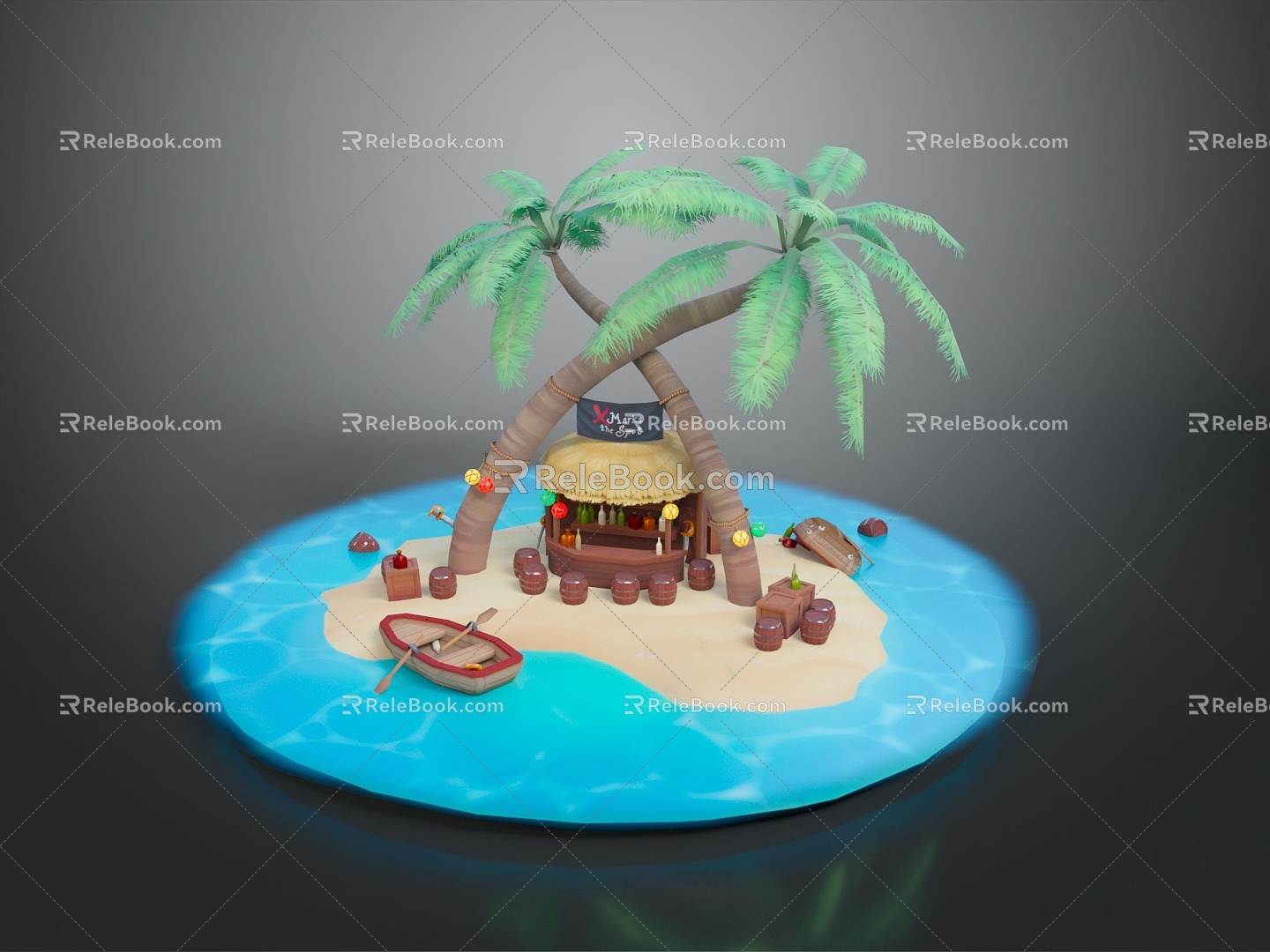 Holiday Paradise Holiday Island Sea House Seaside Cottage Seaside Wooden House Holiday Island Island Island 3d model