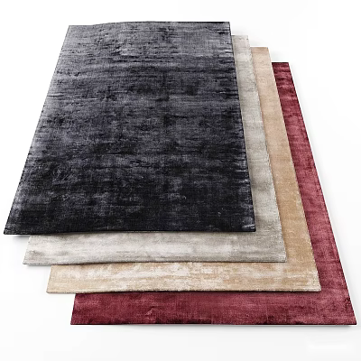 Square Rugs with Soft Velvet Texture in Dark Gray Beige Red for Modern Home Decor 3d model