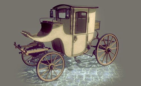 horse-drawn cart 3d model