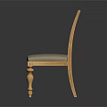 Wooden Dining Chair With Lattice Back Design Light Gray Padded Seat And Decorative Turned Legs