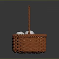 Orange Woven Storage Basket With Fresh White Apples For Daily Use