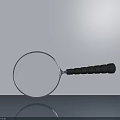 Practical Magnifying Glass With Blue Frame And Black Handle On Light Surface