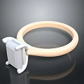 Light Beige Silicone Ring Shaped Daily Life Item With White Rectangular Component 3d model