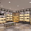 Modern Footwear Specialty Store Interior With Shoe Display Shelves And Retail Layout