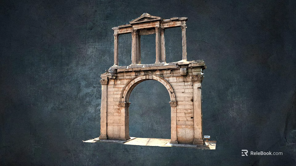 Ancient Classical Stone Arch Ruins With Columns And Historical Structure 3d model 