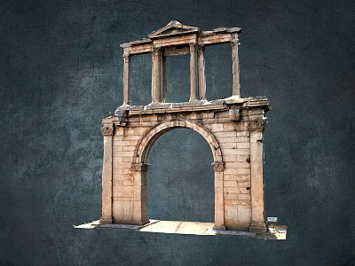 Ancient Classical Stone Arch Ruins With Columns And Historical Structure 3d model