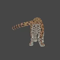 Pixel Style Leopard Character In Minecraft Like Game Environment With Green Grass And Trees