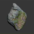 Natural Stone Material With Green Moss And Various Color Textures On Surface 3d model