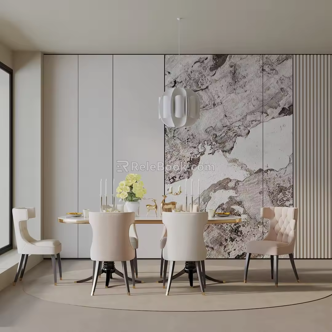 Modern table combination 3d model