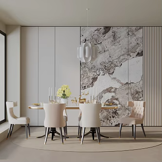 Modern table combination 3d model