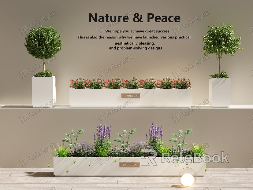 Mobile flower box plant flower box plant pile green plant combination flowers and plants combination model