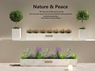 Mobile flower box plant flower box plant pile green plant combination flowers and plants combination model