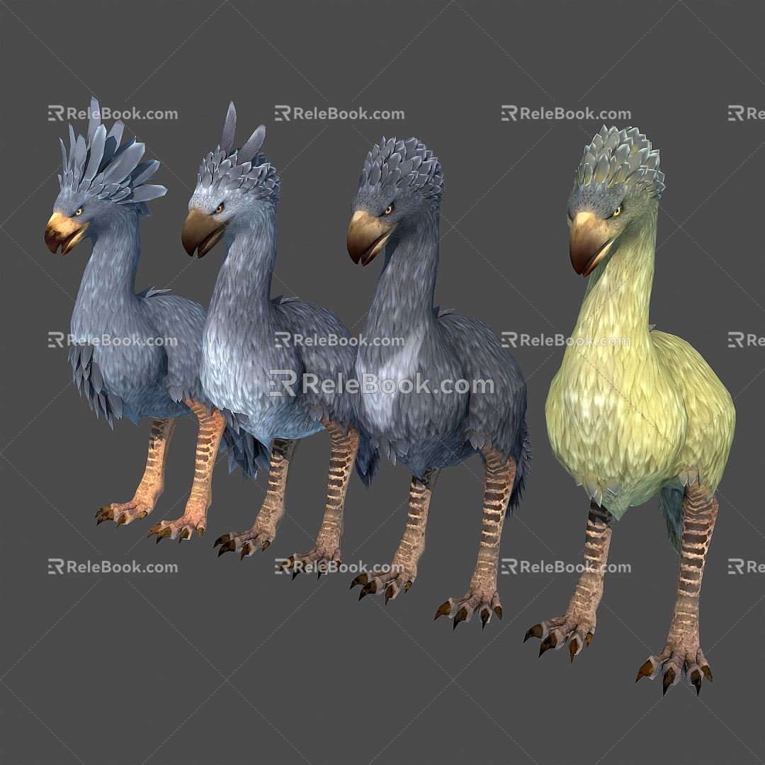 Modern Bird Desert Land Bird 3d model