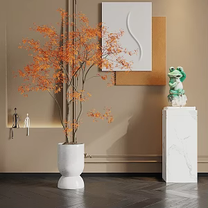 Art ornaments green plant decorative painting 3d model