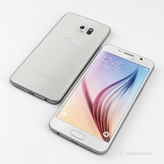 Samsung Galaxy Smartphones With Front Screen Display And Colorful Wallpaper Design 3d model 