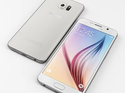 Samsung Galaxy Smartphones With Front Screen Display And Colorful Wallpaper Design 3d model