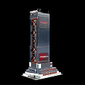 Modern High Rise Office Building With Glass Curtain Wall And Company Logo