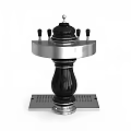 Commercial Beverage Dispenser Featuring Stainless Steel Circular Top Black Base And Multiple Taps
