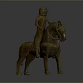 Ancient Terracotta Game Character Design Featuring Rider On Brown Horse Sculpture