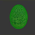 Mystical Creature Egg With Green Yellow Scaled Pattern And Textured Surface 3d model