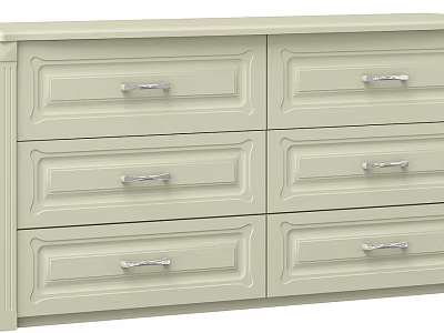 Simple Modern Beige Chest of Drawers With Six Drawers And Metal Handles 3d model