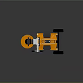 Orange Cylinder Hydraulic Jack With Wheel Cart And Metal Handle