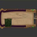 Ornate Decorative Storage Box Featuring Green Gemstones Gold Patterns And Purple Accents