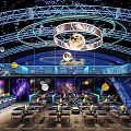 Starry Sky Themed KTV Interior With Sci Fi Decor 3d model