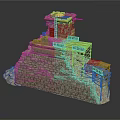 Ancient Stone Building With Multi Level Structure And Rough Stone Walls