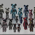 Colorful Bearbrick Sculptures With Various Patterns And Vibrant Designs Displayed