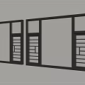 Modern Casement Windows With Black Frames Grid Pattern And Glass Panels 3d model