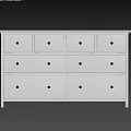 White Minimalist Modern Dresser With Multiple Drawers And Sleek Design On Wooden Floor