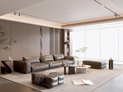 Modern Italian Living Room Light Luxury Sofa Coffee Table Combination model