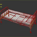 Medical Equipment Hospital Medical Bed with Metal Frame White Mattress and Wheels for Patient Care