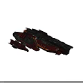 Red and Black Sci Fi Cosmic Spaceship with Complex Mechanical Structure