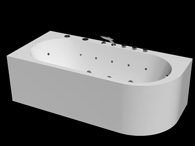 Elegant White Freestanding Whirlpool Bathtub With Massage Jets And Modern Design 3d model