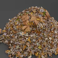 Pile of Colorful Autumn Leaves with Brown Yellow Orange Tones and Diverse Shapes